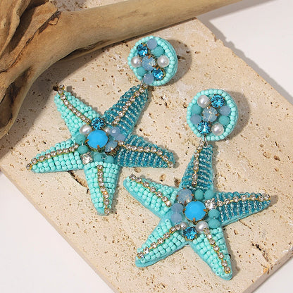 Handmade Bohemian Starfish Drop Earrings for Women - Smarsty