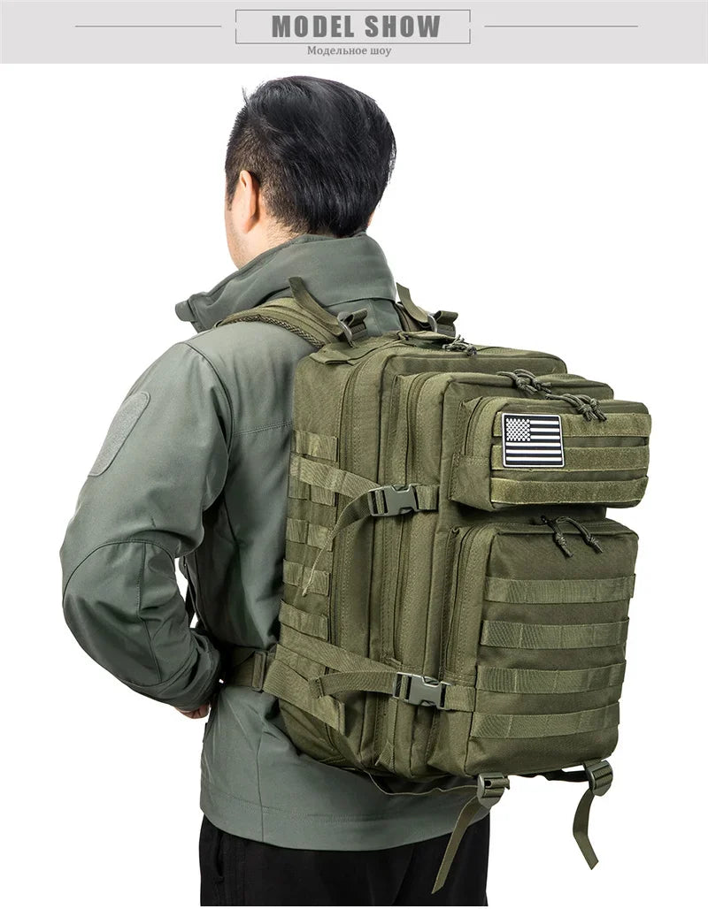 45L Tactical Backpack Molle for survival Assault Pack CCW 3 Day survival Bag Hiking Treeking Rucksack heavy duty backpack - Smarsty