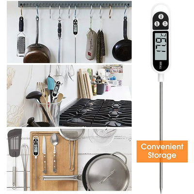 Digital Kitchen Thermometer Instant Read Meat Temperature Probe for Cooking BBQ Food LCD Display by Smarsty