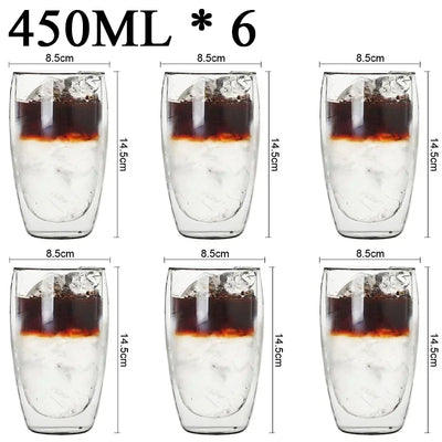 Double Wall Borosilicate Glass Mugs Set Heat Resistant - Smarsty