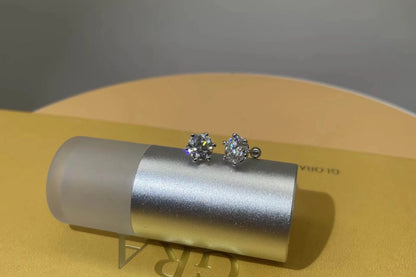 Moissanite Stud Earrings D Color 925 Sterling Silver - Smarsty