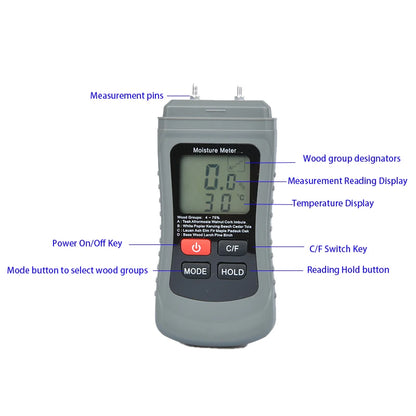 Portable Wood Moisture Meter with Digital Display - Smarsty