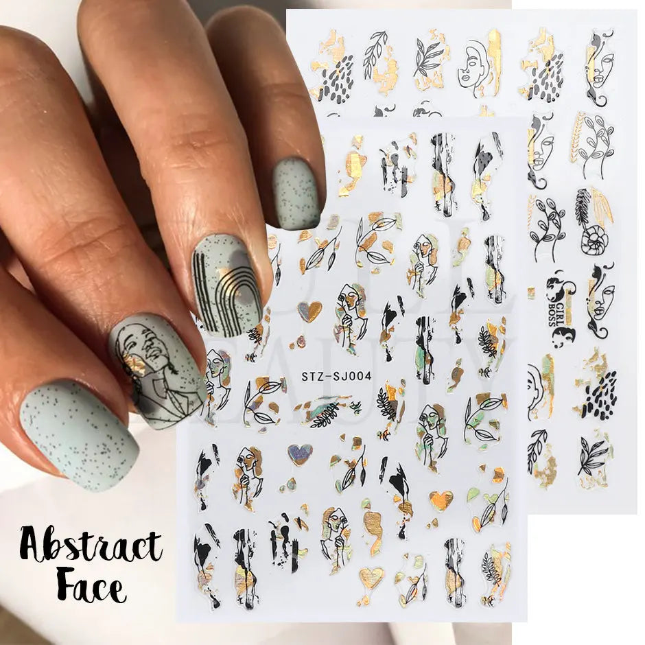 3D Holographic Geometry Nail Stickers for Stunning Decor - Smarsty