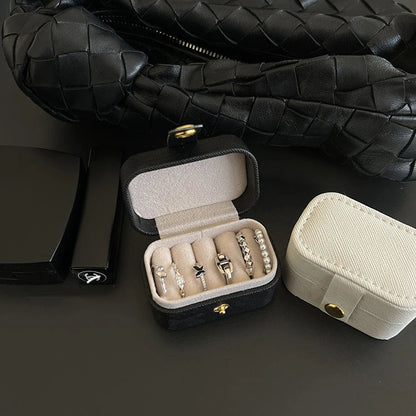Mini Portable Leather Jewelry Storage Bag for Travel - Smarsty