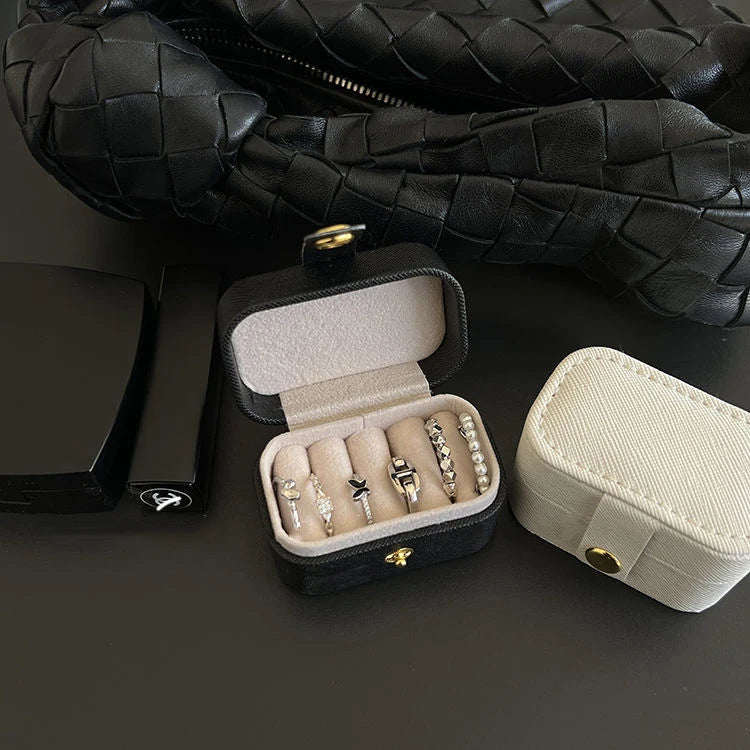 Mini Portable Leather Jewelry Storage Bag for Travel - Smarsty