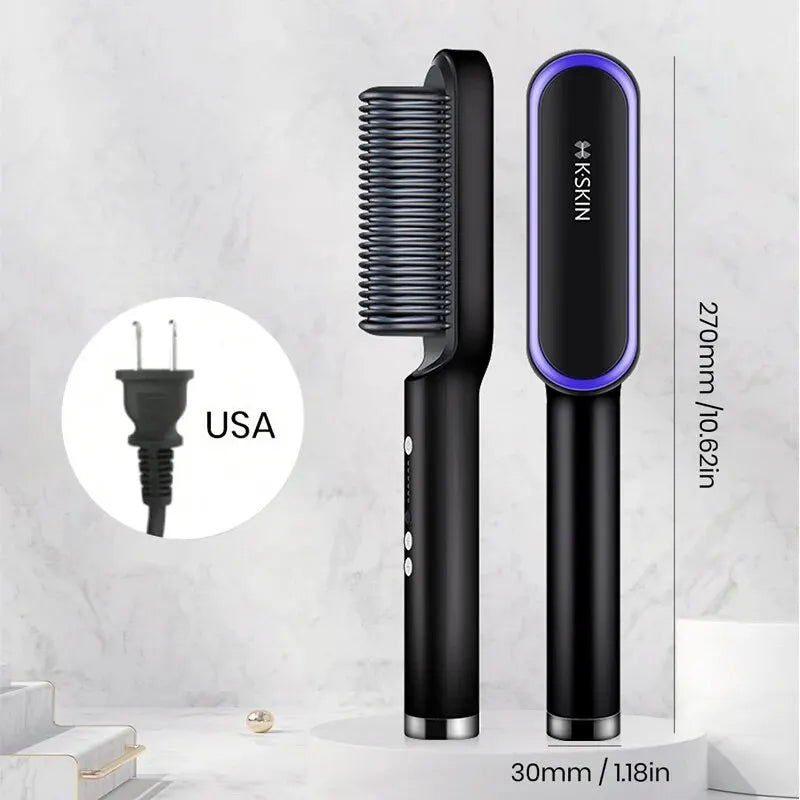 KSKIN 2 in 1 Hair Straightener Brush for Smooth Styling - Smarsty