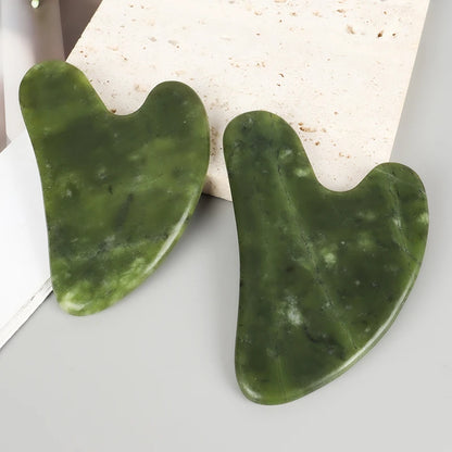 Helu Jade Gua Sha Tool Xiuyan Jade Heart-shape Massager Neck Massage Guasha Beauty Product Skin Care health Tool - Smarsty
