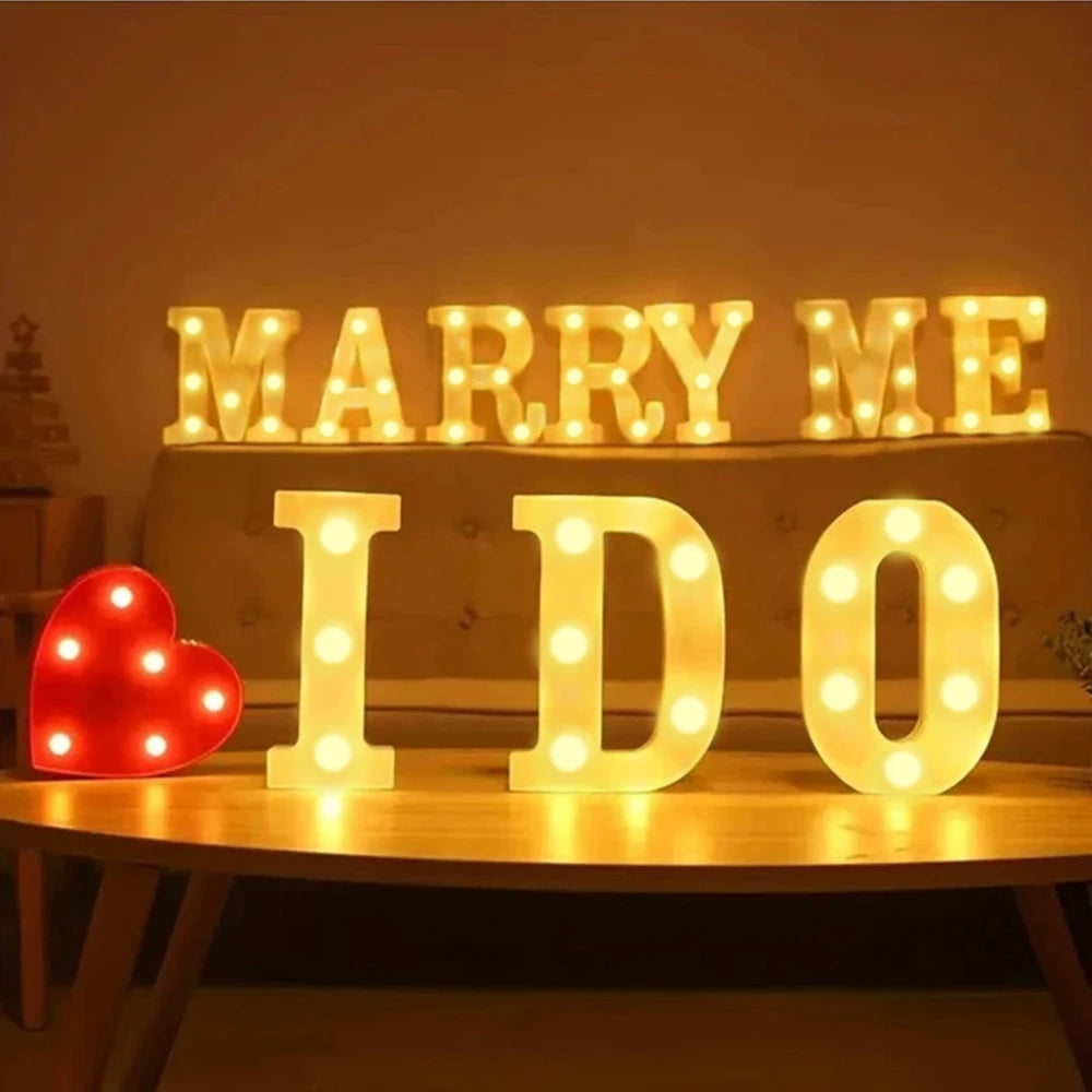 Colorful LED Letter Light for Weddings and Birthdays - Smarsty