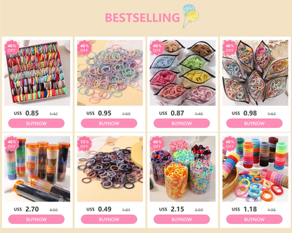 Girls Colorful Rubber Hair Ties Pack Durable Gentle - Smarsty