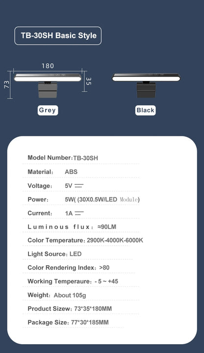 LED Computer Monitor Light Bar for Eye Protection and Dimming - Smarsty