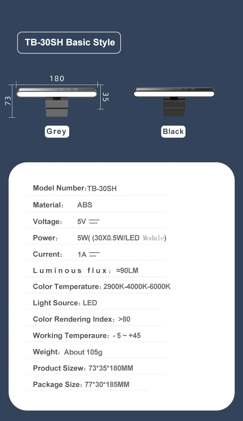 LED Computer Monitor Light Bar for Eye Protection and Dimming - Smarsty
