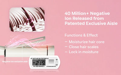 1.5 Inch Extra Large Curling Wand for Long Hair - Ceramic Tourmaline Barrel with 40000000 Negative Ions, 2 Clips - Smarsty