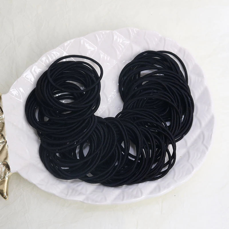 100Pcs Thin Hair Ties Elastic Bands No Crease Holds - Smarsty