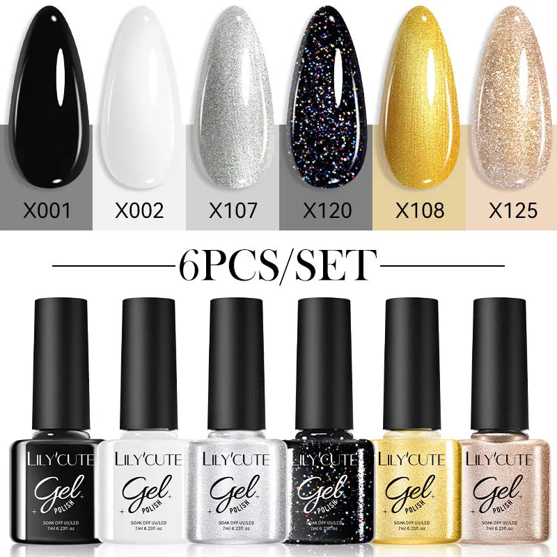 LILYCUTE 6 Piece Coffee Gel Nail Polish Set - Smarsty