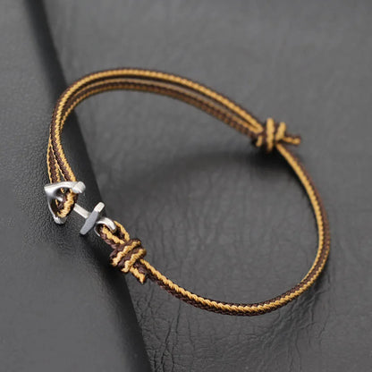Men's Anchor Bracelet Adjustable Marine Rope Jewelry - Smarsty
