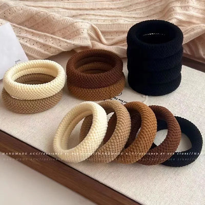 5/10 Mix Color High Elasticity Thickened Versatile Simple Scrunchies, Hair-Friendly (Random Color) Hair Ties Hair Rope - Smarsty