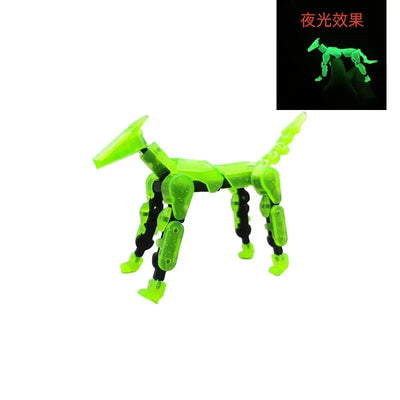 DIY Luminous T13 Multi-Jointed Movable Shapeshift Robot 3D Printed Mannequin Lucky robot and dog Action Figures Toys kids Gifts - Smarsty