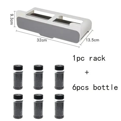 Plastic Seasoning Bottle Storage Rack Kitchen Seasoning Bottle Punch-free Adjustable Multi-functional Seasoning Jar Set