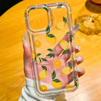 Summer Fresh Fruit Lemon Print TPU Phone Case for IPhone 16 17 15 14 13 12 11 Pro Max 16 Plus 17 Air Cushion Shockproof Cover by Smarsty