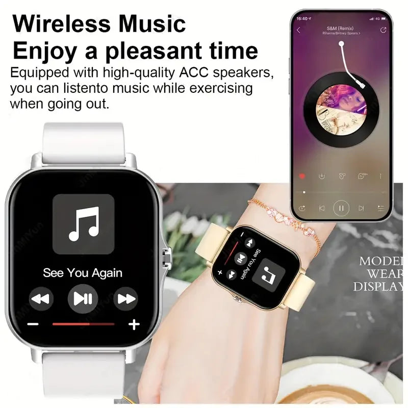 Smart Watch with Blood Pressure Monitor and Bluetooth Connectivity - Smarsty