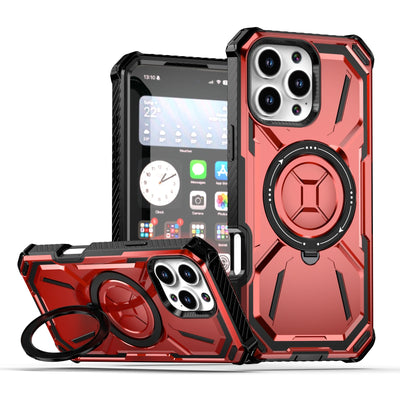 Case for iPhone 16 Pro Max 15 Plus 14 Pro 13 12 Magnetic MagSafe Heavy Duty Shock Absorption Body Protective Rotatable Kickstan