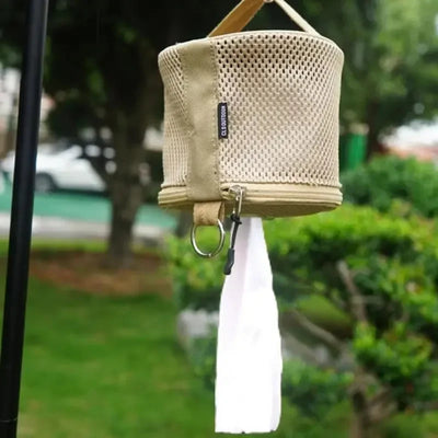 Outdoor camping tissue case roll paper storage bag with hook portable tissue holder tent hanging napkin holder camping supplies by Smarsty