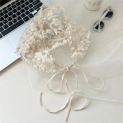 Lace Triangle Scarf Breathable Summer Crochet Headband - Smarsty