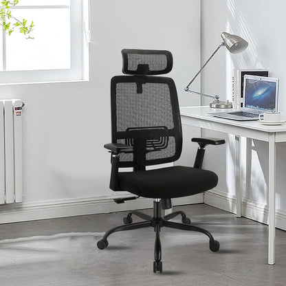 New Ergonomic Mesh Adjustable Lumbar Support Office Chair 120°Tilt High Back Comfortable Computer Chair with Soft Flip Up Arms