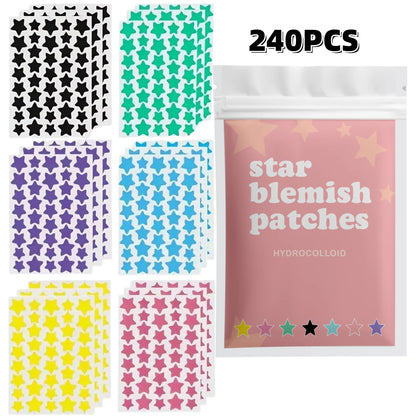 240 pieces of multi-color star acne patches, facial acne patches, concealer acne patches, and pimples patches, ultra-thin - Smarsty