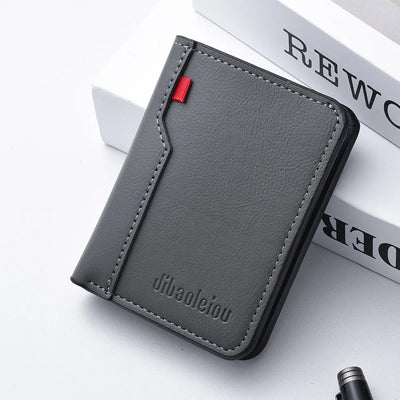 1Pc New Ultra-thin Mini Soft PU Leather Credit Card Wallet Holder Short Vertical High Quality Men's Wallet - Smarsty