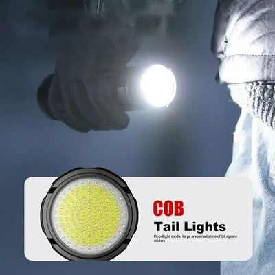 Ultra Bright LED Flashlight Powerful Tactical Torch 15000mah Built-in Battery Emergency Camping Spotlights With Tail Light by Smarsty