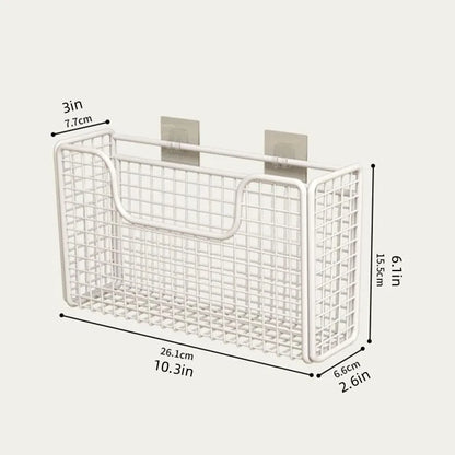 Punch-free Kitchen Cabinet Door Storage Box Iron Rack Wall-mounted Cabinet Plastic Wrap Rack Bathroom Refrigerator Rack