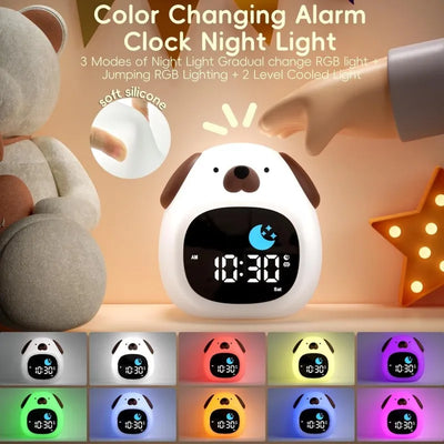 Puppy-Shaped Kids Alarm Clock with Night Light - Smarsty