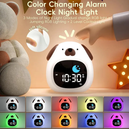 Puppy-Shaped Kids Alarm Clock with Night Light - Smarsty