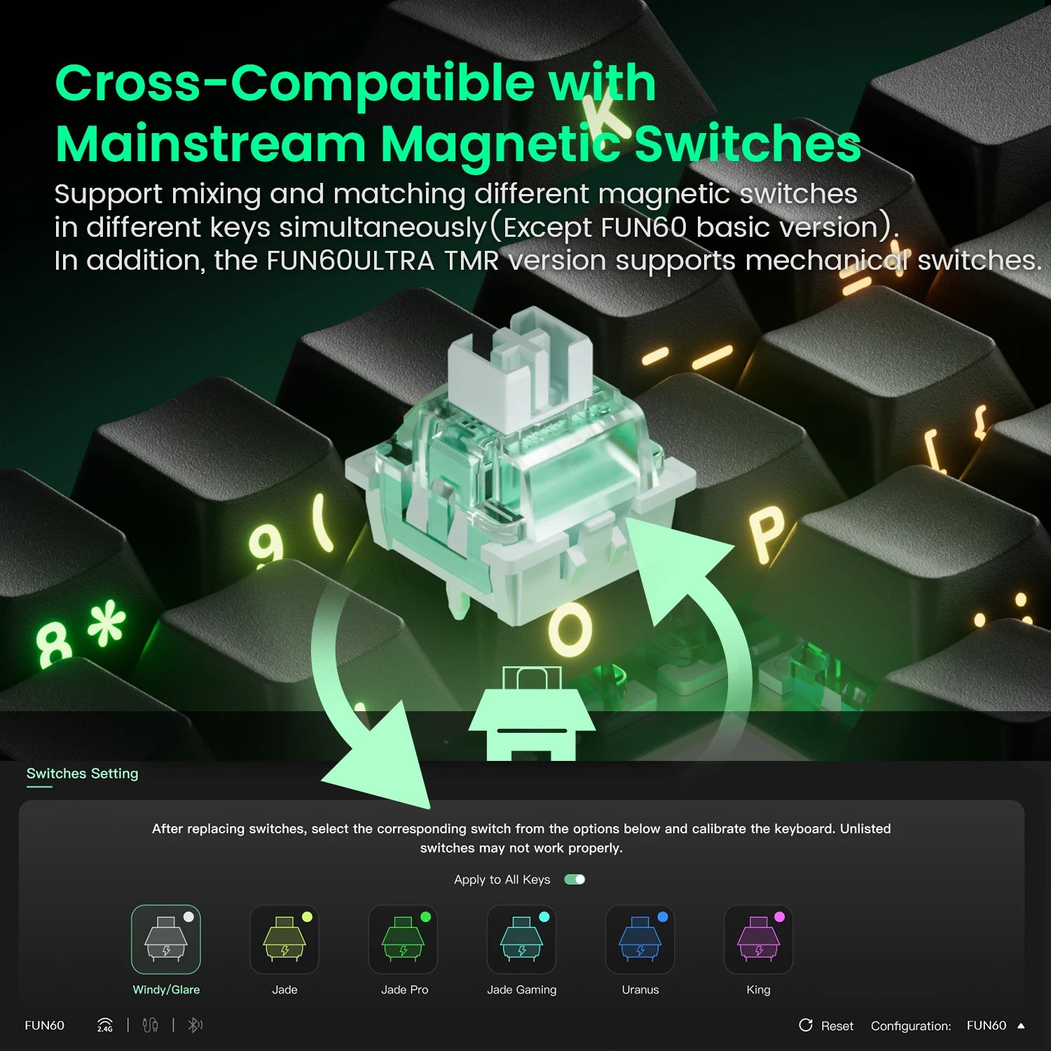 Mechanical Keyboard 60 Percent With Magnetic Switch ARGB