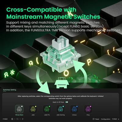 Mechanical Keyboard 60 Percent With Magnetic Switch ARGB - Smarsty