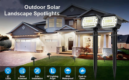 Solar Powered LED Spotlights for Outdoor Landscape Lighting - Smarsty