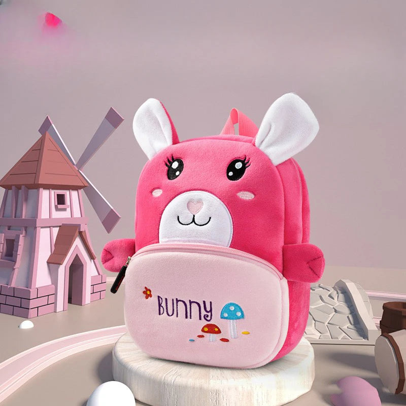 Plush Kindergarten Backpack Anti Lost Cute Design Kids - Smarsty