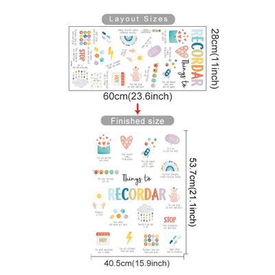 Spanish English Wall Sticker Art for Kids Rooms - Smarsty