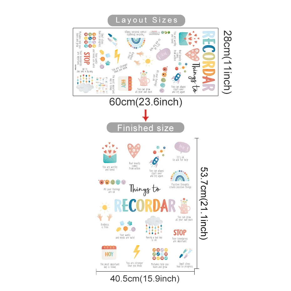 Spanish English Wall Sticker Art for Kids Rooms - Smarsty