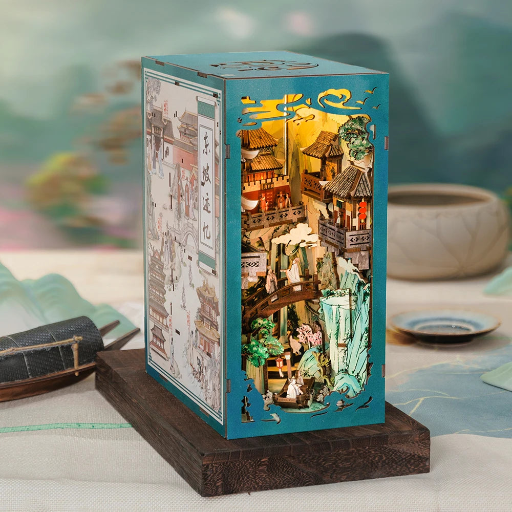 CUTEBEE Antiquity Book Nook Chinese Style Doll House Kit with Touch Light Dust Cover 3D Puzzle Toy Gift Ideas Su Dongpo's Life by Smarsty