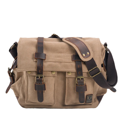 Muchuan Canvas Leather Messenger Bag For Men Laptop Case - Smarsty