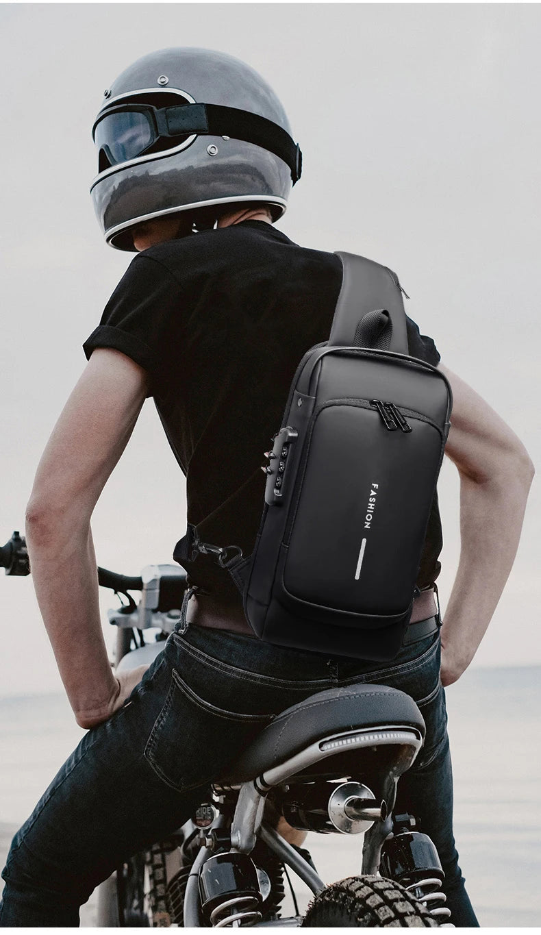 Anti Theft Chest Bag USB Charge Crossbody Sling Pack - Smarsty