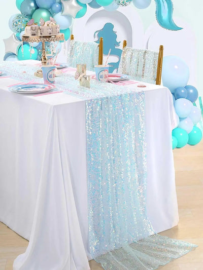 Glitter Iridescent Sequin Table Runner for Elegant Events - Smarsty