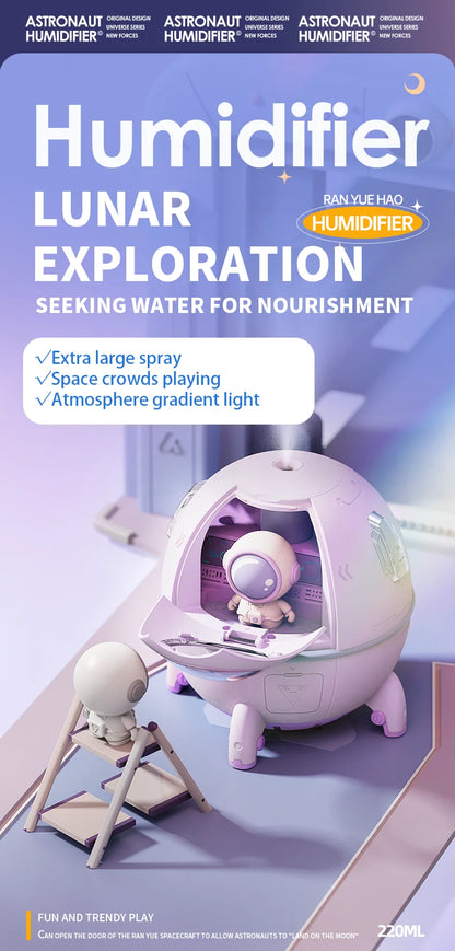 USB Rechargeable Space Capsule Air Humidifier with Colorful Light - Smarsty
