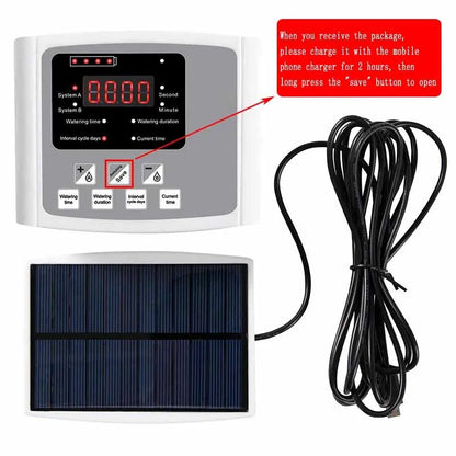 Solar Powered Automatic Garden Drip Irrigation Timer System - Smarsty
