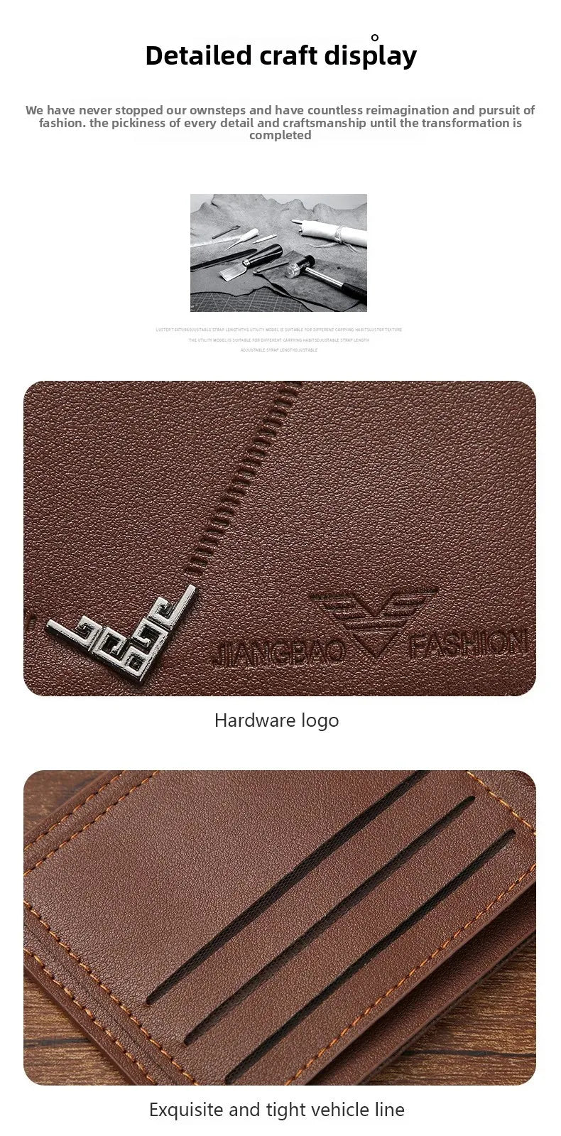Men's wallet, leather short multiple card holder, wallet, credit card, ID card holder, casual men's business men's double fold - Smarsty