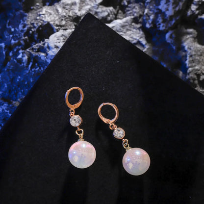 Pearl Long Earrings With Rhinestones For Wedding Fashion - Smarsty