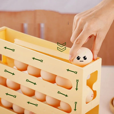 Automatic Roll-out Egg Storage Device Household Refrigerator Storage Box Egg Box Can Hold 30 Eggs High Quality Egg Rack Kitchen by Smarsty