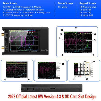 NanoVNA-H Vector Network Analyzer with Spectrum Tuning - Smarsty